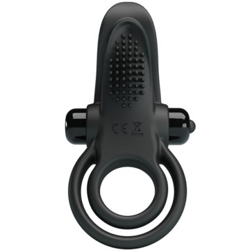 PRETTY LOVE - ANEL VIBRATÓRIO DUPLO ESTIMULADOR DE CLITÓRIS 10 VIBRAÇÕES PRETO