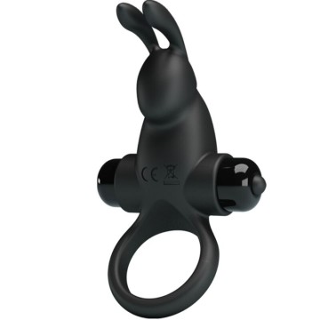PRETTY LOVE - ANEL VIBRATÓRIO ESTIMULADOR DE CLITÓRIS DE COELHO 10 VIBRAÇÕES PRETO
