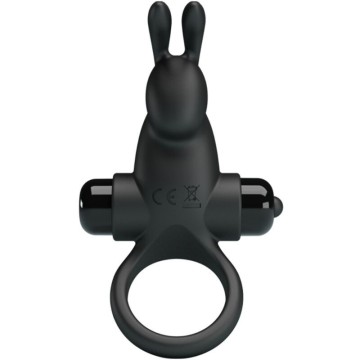 PRETTY LOVE - ANEL VIBRATÓRIO ESTIMULADOR DE CLITÓRIS DE COELHO 10 VIBRAÇÕES PRETO