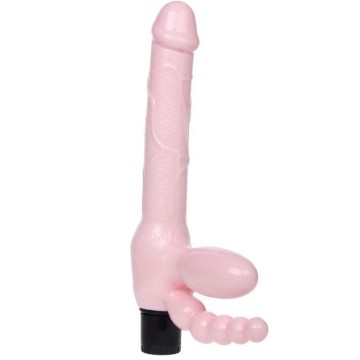 BAILE - ARNÊS SEM CORDA TPR COM VIBRAO E ESTIMULAO ANAL 25.4 CM