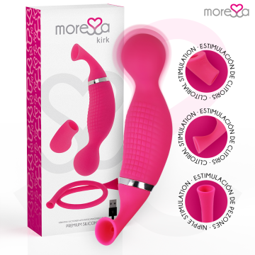 MORESSA - KIRK DUO ONDAS ESTIMULANTES MASSAGEADOR MULTIFUNCIONAL DE SILICONE PREMIUM RECARREGÁVEL