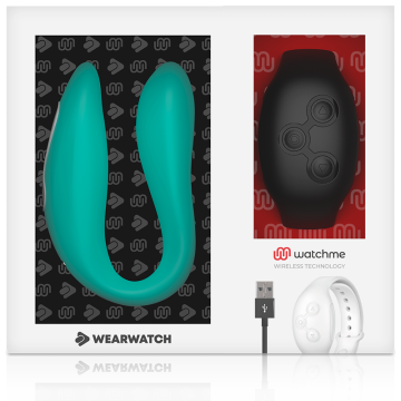 WEARWATCH - VIBRADOR DE TECNOLOGIA DUPLA WATCHME AQUAMARINE - JET