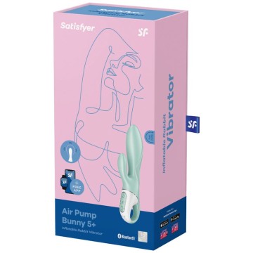 SATISFYER - AIR PUMP BUNNY 5 APLICATIVO VIBRADOR DE COELHO INFLVEL VERDE