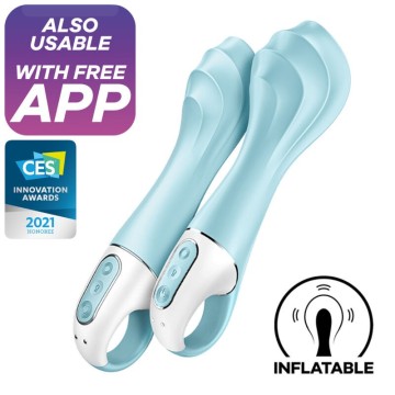 SATISFYER - AIR PUMP VIBRADOR 5 APLICATIVO VIBRADOR INFLVEL G-SPOT AZUL