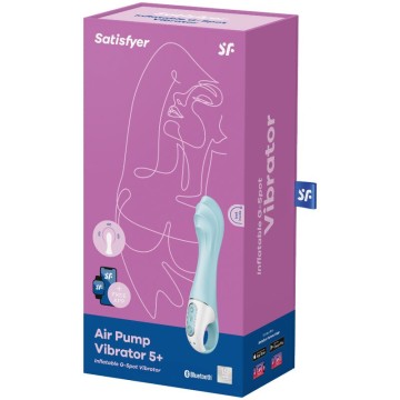 SATISFYER - AIR PUMP VIBRADOR 5 APLICATIVO VIBRADOR INFLVEL G-SPOT AZUL