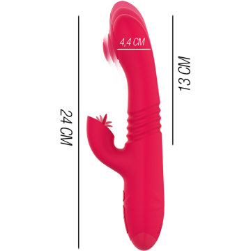 INTENSE - VIBRADOR UP and DOWN RECARREGVEL DUA MULTIFUNO COM LÍNGUA VERMELHA