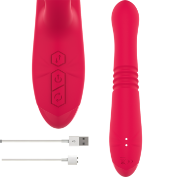 INTENSE - VIBRADOR UP and DOWN RECARREGVEL DUA MULTIFUNO COM LÍNGUA VERMELHA