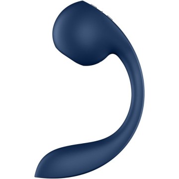 SATISFYER - PRO WAVE 4 ESTIMULADOR DE PONTO G E AIR PULSE APLICATIVO GRATUITO AZUL ESCURO