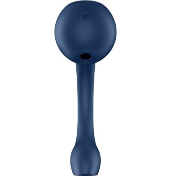 SATISFYER - PRO WAVE 4 ESTIMULADOR DE PONTO G E AIR PULSE APLICATIVO GRATUITO AZUL ESCURO