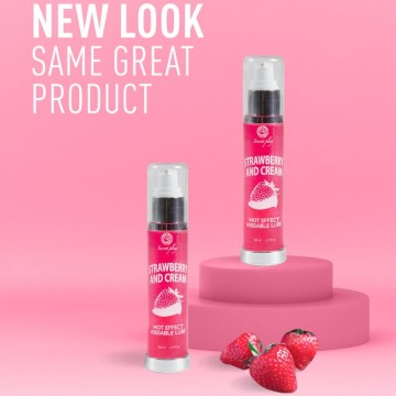 SECRETPLAY - LUBRIFICANTE 2-1 EFEITO TÉRMICO MORANGO E CREME 50 ML