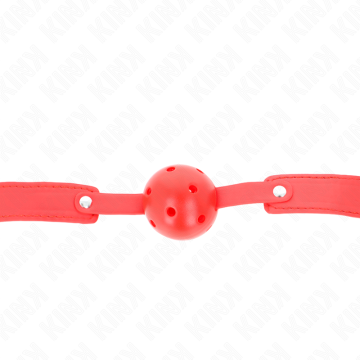 KINK - BOLA RESPIRÁVEL VERMELHA 4,5 CM MORDAÇA 65 x 2,5 CM