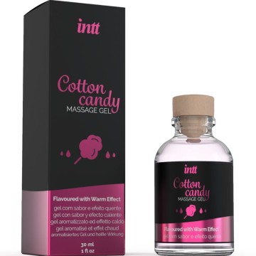 INTT MASSAGE and ORAL SEX - GEL DE MASSAGEM COM SABOR ALGODÃO DOCE E EFEITO AQUECENTE
