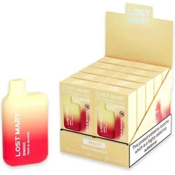 LOST MARY - (EXPOSITOR PROFESSIONAL PACK -10 UNIDADES) BM600 NICOTINE VAPER 2 DESCARTÁVEL TRIPLE MANGO