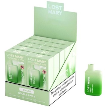 LOST MARY - (EXPOSITOR PROFESSIONAL PACK -10 UNIDADES) BM600 NICOTINE VAPER 2 DESCARTÁVEL DUPLO APPLE