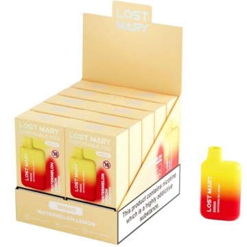 LOST MARY - (EXPOSITOR PROFESSIONAL PACK -10 UNIDADES) BM600 NICOTINE VAPER 2 DESCARTÁVEL MELANCIA LIMÃO