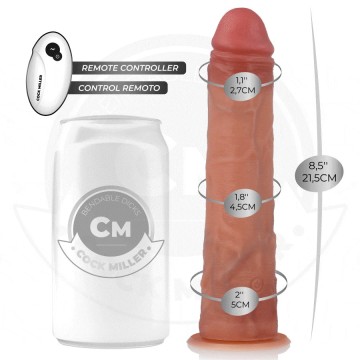 COCK MILLER - DILDO REALISTA COM VENTOSA E CONTROLE REMOTO VIBRAÇÃO 19,5 CM