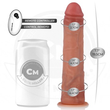COCK MILLER - DILDO HIPER-REALISTA COM VENTOSA E IMPULSÃO COM CONTROLE REMOTO 19,5 CM