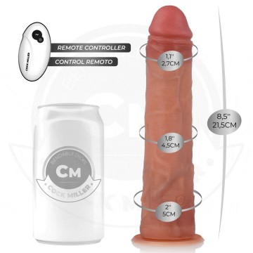 COCK MILLER - DILDO HIPER-REALISTA COM VENTOSA E IMPULSÃO COM CONTROLE REMOTO 21,5 CM