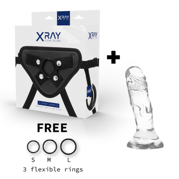 X RAY - ARNÊS DILDO TRANSPARENTE 12 CM -O- 2.6 CM