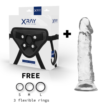 X RAY - ARNÊS DILDO TRANSPARENTE 19 CM -O- 4 CM