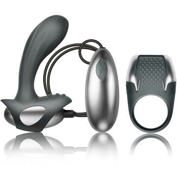 CLIMAXIMUM - KIT EXCITE ANEL PARA PÉNIS MASSAGEADOR DE PRÓSTATA COM FIO