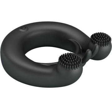 PRETTY LOVE - ANEL VIBRATÓRIO DÁLIA ESTIMULADOR DE CLITÓRIS 12 VIBRAÇÕES PRETO