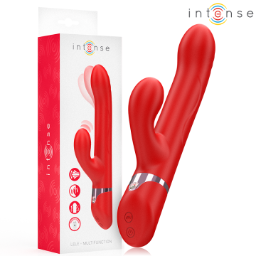 INTENSE - LELE VIBRADOR MULTIFUNCIONAL ROTATIVO and OSCILAÇÃO and ESTIMULAÇÃO VERMELHO