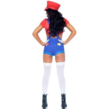 LEG AVENUE - FANTASIA SEXY MARIO BROS VERMELHO-AZUL M