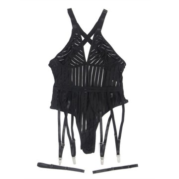 SUBBLIME - 954147 BODY COM CINTA-LIGA PRETO S-M