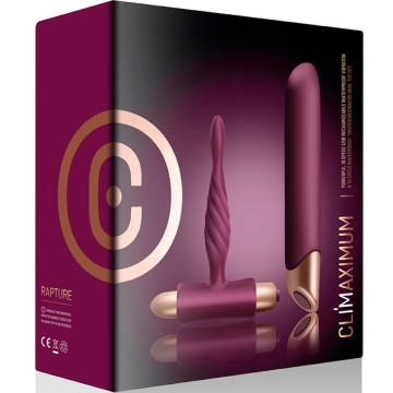CLIMAXIMUM - KIT RAPTURE VIBRADOR CLÁSSICO PLUG ANAL PARA INICIANTES