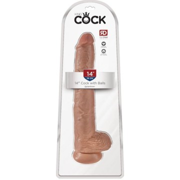 KING COCK PÊNIS REALISTA COM TESTÍCULOS 35,6 CM