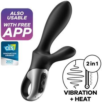 SATISFYER - HEAT CLIMAX APP VIBRADOR ANAL PRETO