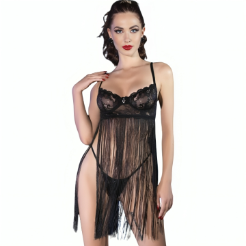 CHILIROSE - CR 4496 BABYDOLL PRETO S-M