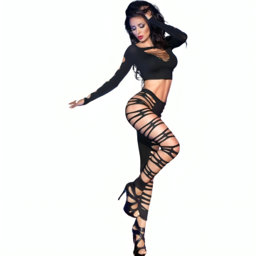 CHILIROSE - CR 3654 TOP E LEGGINS PRETO S-M