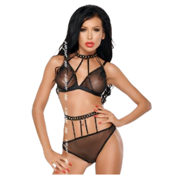 ME-SEDUCE - DOTTY CONJUNTO DUAS PEAS PRETO S-M